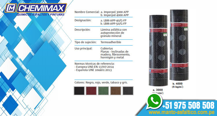 venta de manto gravillado imperpol